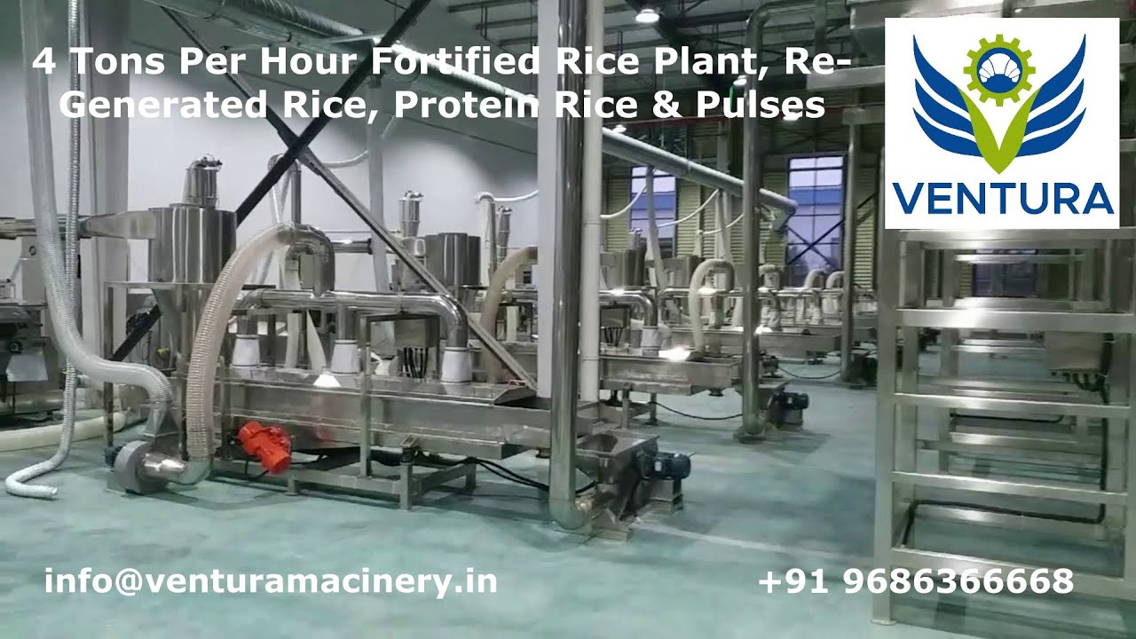High Capacity FRK Lines - 4 Tons Per Hour Fortified, Re-Generated, Protein Rice & Pulses Plant