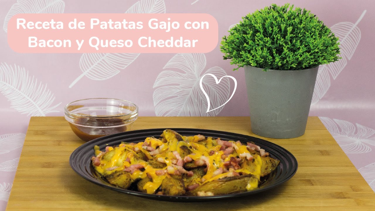 CÓMO preparar PATATAS GAJO CASERAS al HORNO con BACON y QUESO CHEDDAR🍟🥓🧀