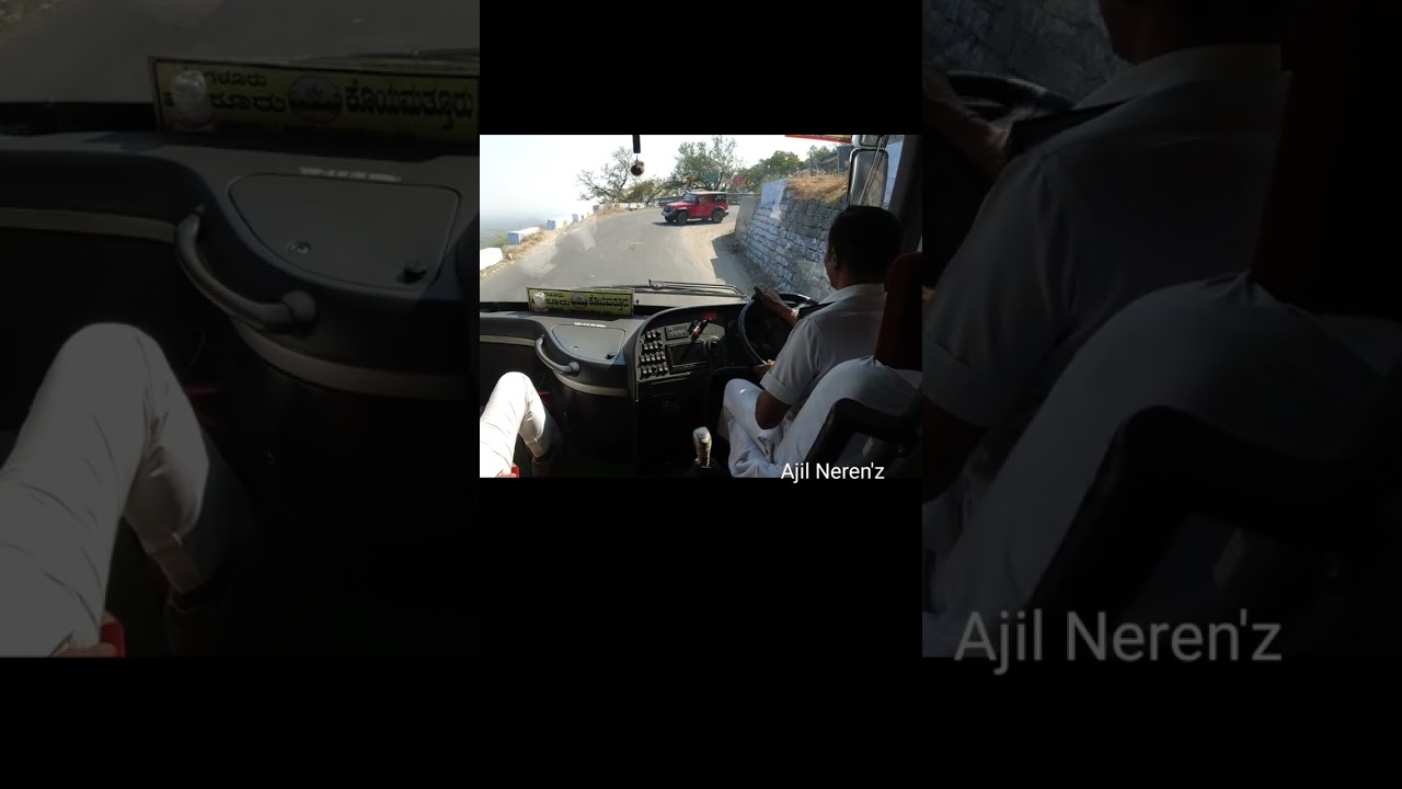 Wrong side driving Car finds Volvo Bus after a Deep Ghat section Turn