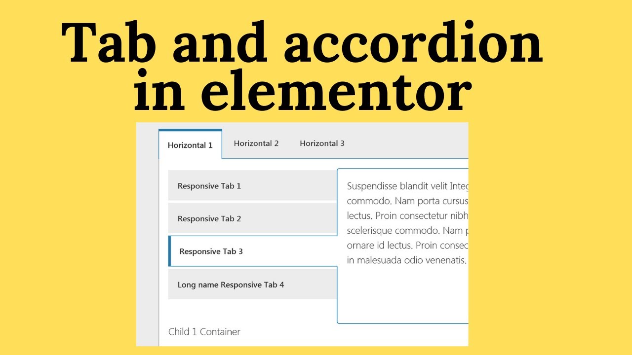 how to use tab and accordion in elementor at the same time