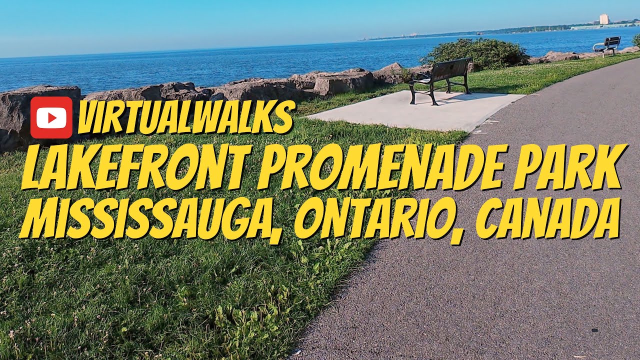 Walking through Lakefront Promenade Park in Mississauga, Ontario, Canada