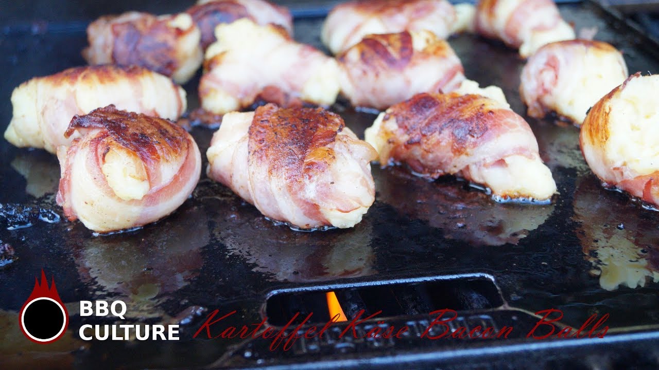 Kartoffel K&auml;se Bacon Balls von der Griddle Plate - Schnelle und leckere Beilage