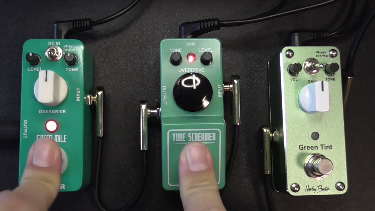 Harley Benton Green Tint - Mooer Green Mile - Ibanez Tube Screamer Mini [COMPARISON]