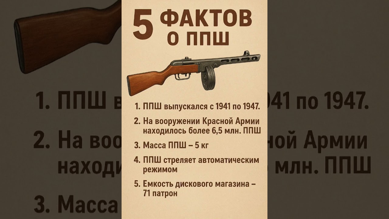 5 фактов о ППШ #познавательный #history #хочуфакты #топ #история #ппш #оружиероссии #оружие