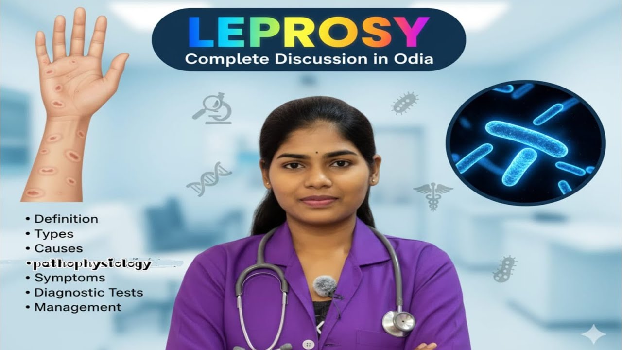 Leprosy disease in odia||types||causes||pathophysiology||symptoms||Diagnostic test||management||