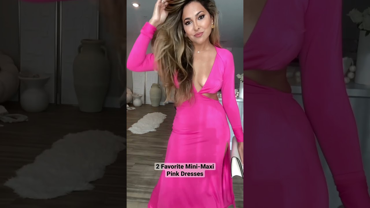 2 Favorite Mini-Maxi Pink Dresses 💫 #fashion #grwm #fashionstyle #beauty #ootd #style #outfit