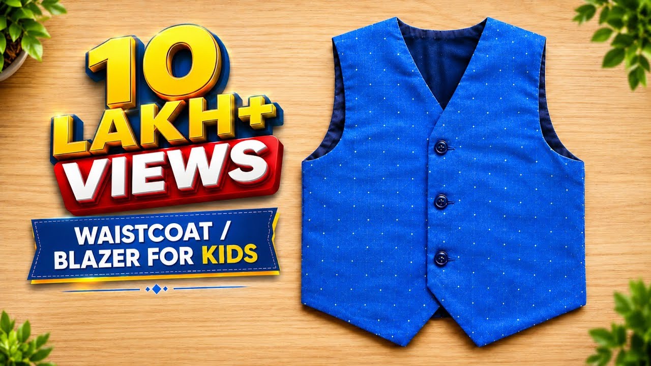 How to stitch Waistcoat in Easiest Way||बच्चों के लिए बंड़ी कैसे बनाएं||Blazer/Coat/Vest for baby
