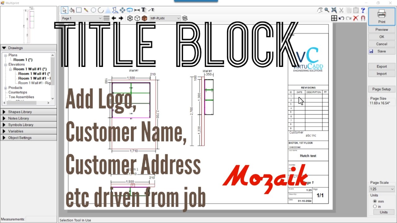 How to Edit a Title Block, add Logo in Mozaik #mozaik #mozaiksoftware #mozaikdesign