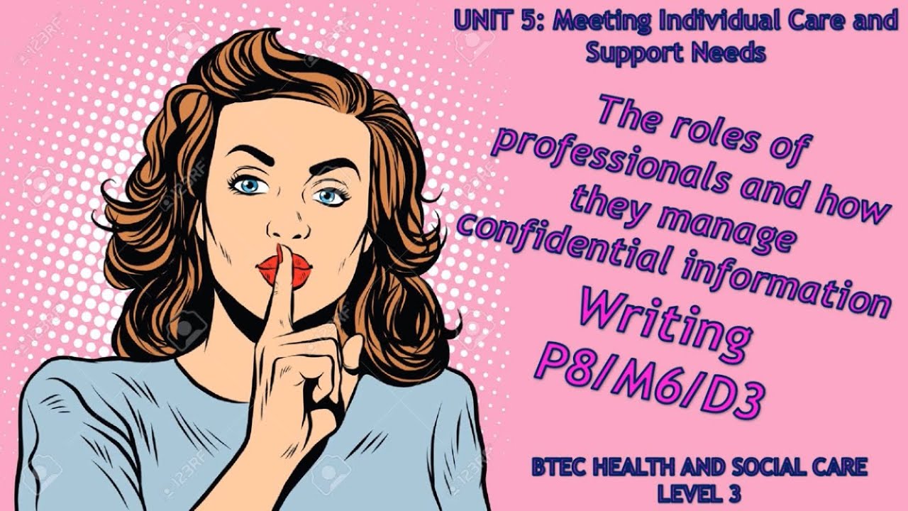 Unit 5: Meeting individual care needs - How to write P8 M6 D3 - BTEC Health & Social Care Level 3