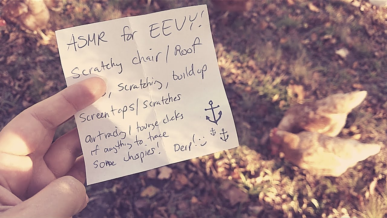 lo-fi outdoor ASMR🌱 | For EEVY!😊Famous Chair & Roof Scratch-Tap Extravaganza w/ some tracing 💤