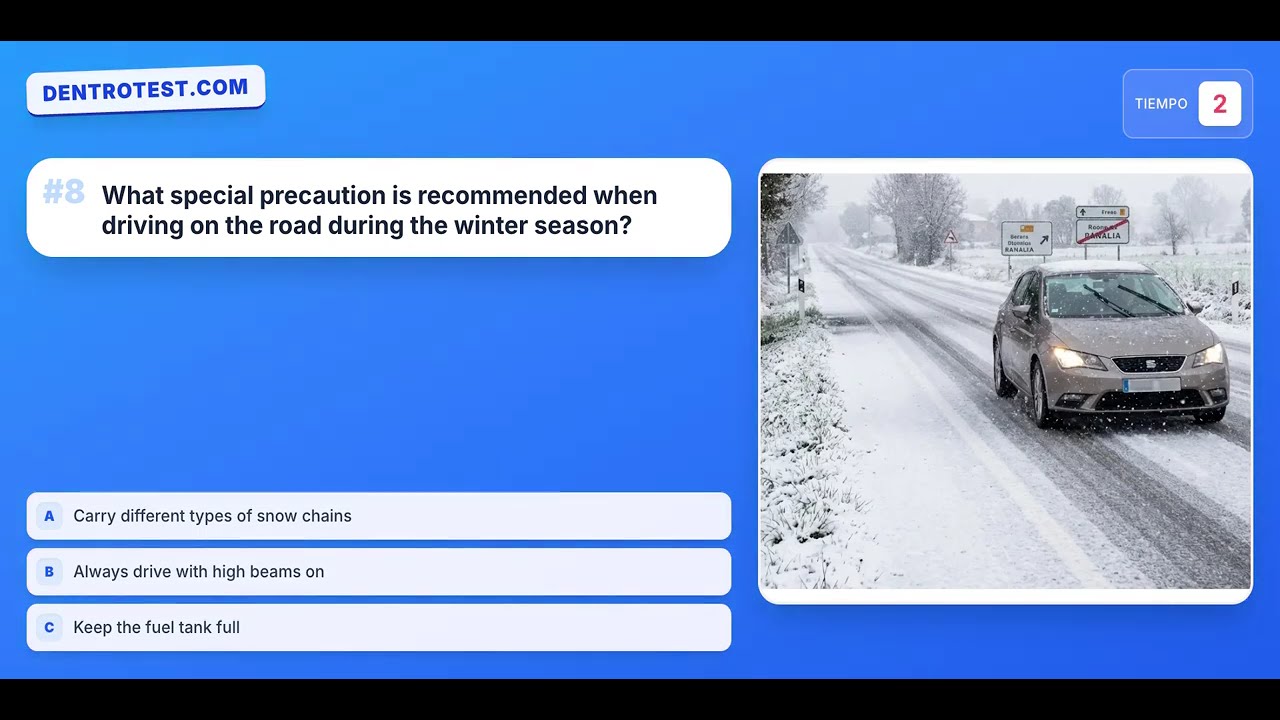 DGT Test 2026 🚗 Visibility & Road Hazards | Spanish Driving Theory Test