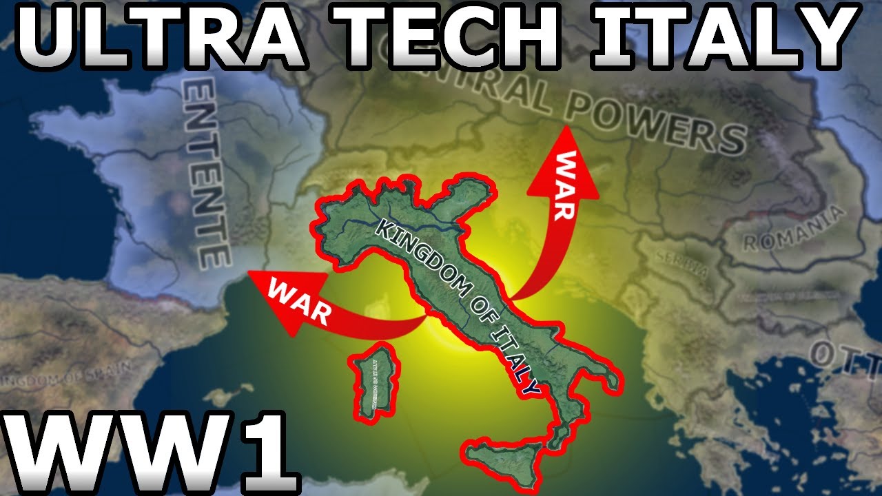 What if Italy had the best Technology in WW1 and attacked both Factions? | HOI4 Timelapse