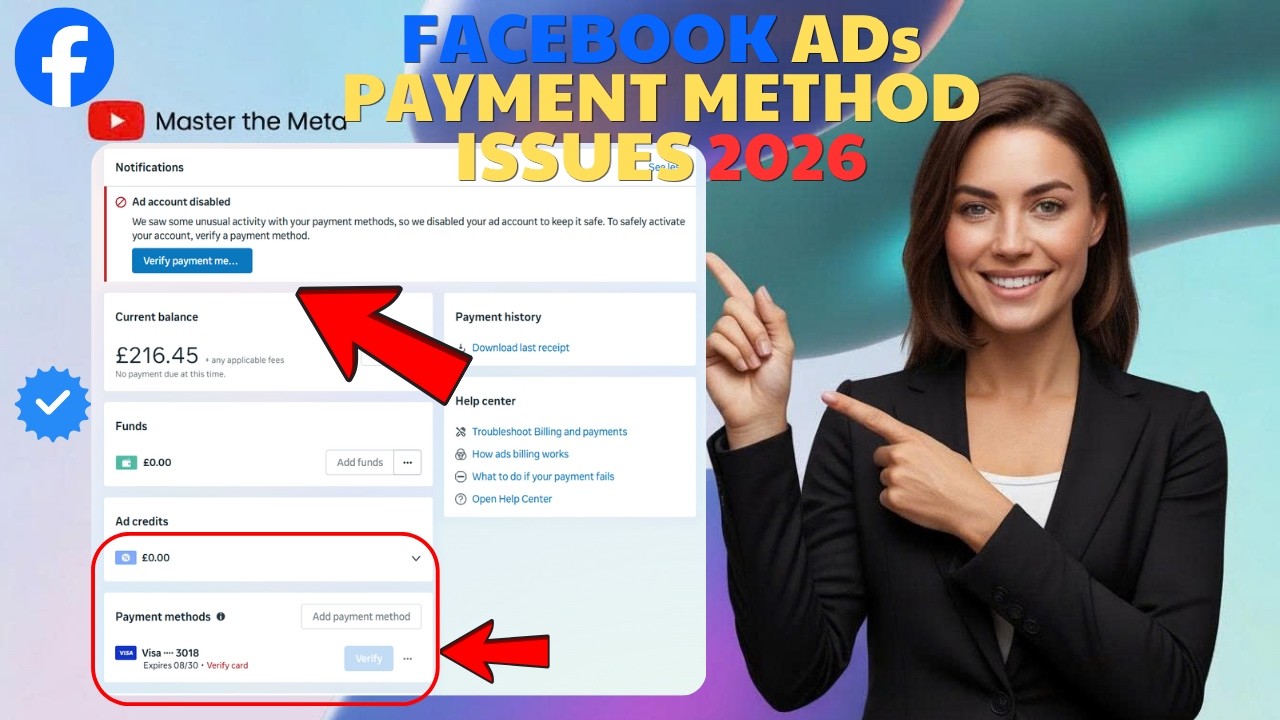 How to Verify Your Card on Facebook Ads Manager 2026 | Resolve Payment Issues