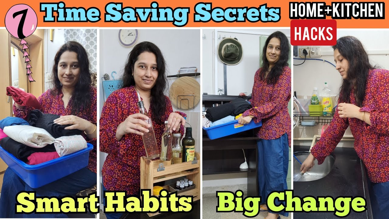 7 Home And Kitchen Care Hacks To Save Time| Smart Habits For STRESSFREE Routine+Clean Organized Home