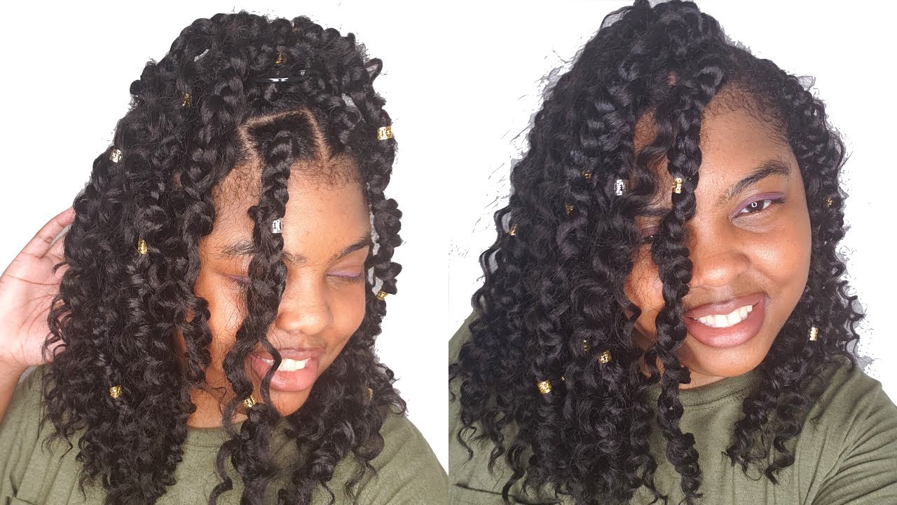CURLY Box Braids 👑  Quick 2 hour Back to School Hairstyle | Messy/Gypsy/Jumbo