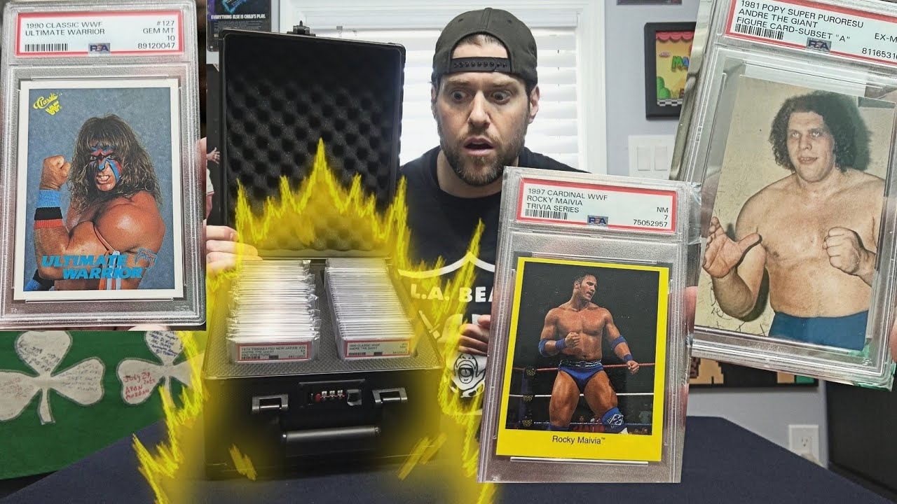 Самые редкие и ценные карточки рестлеров WWF (The Rock, Ultimate Warrior, Andre The Giant Rookies)