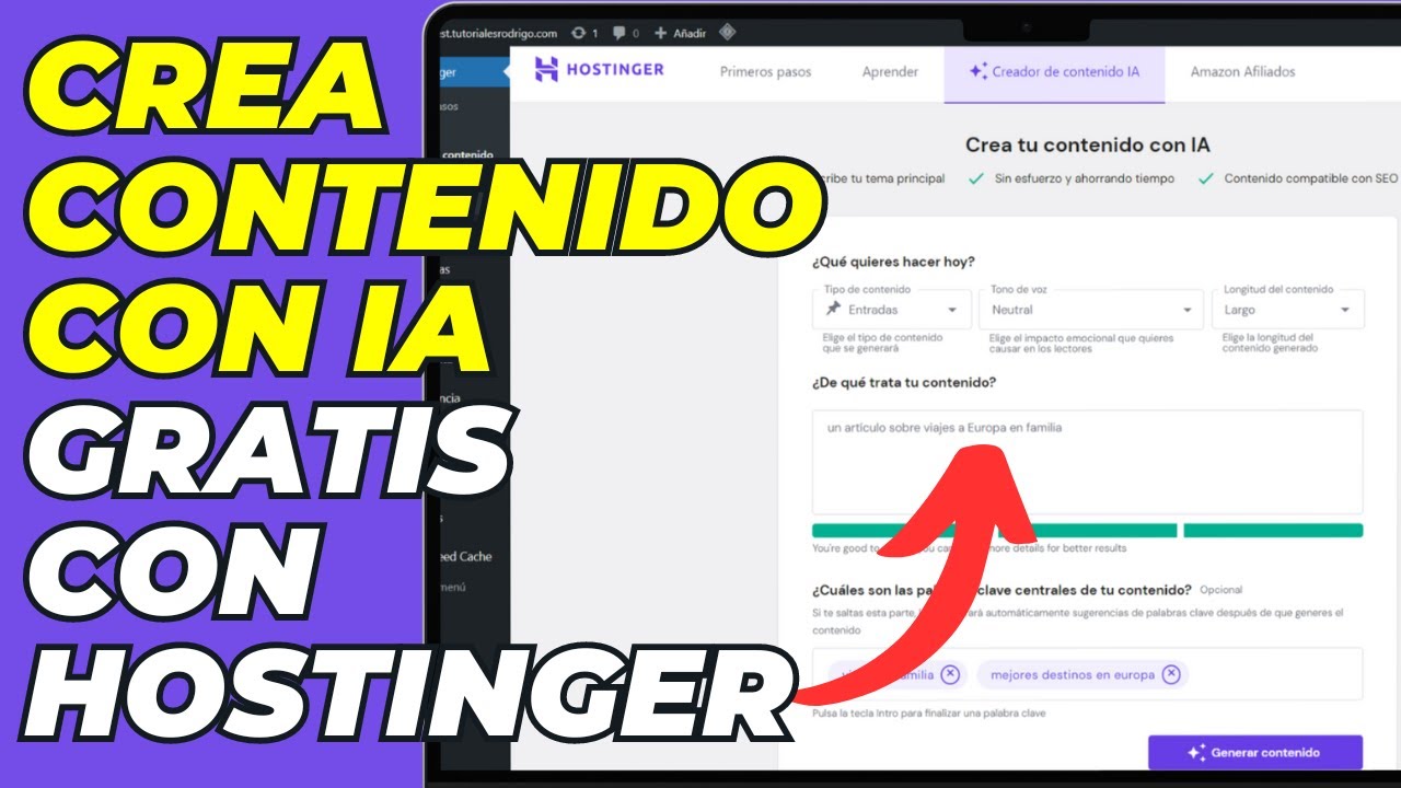 Escribe Contenido con IA en WordPress SIN PAGAR APARTE con Hostinger