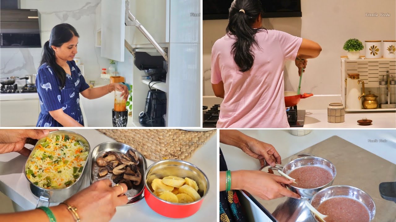 தொடர்ந்து நான்கு நாட்களின் காலை நேரம்..| இரத்த சாலி Rice Kanji | Morning Time | Vennila Veedu Vlogs