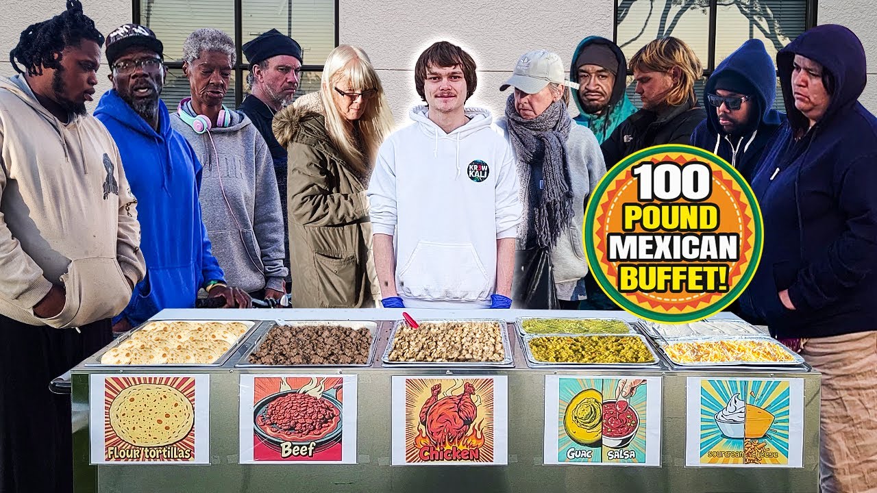 Making A 100 Pound Mexican Buffet For The Homeless!