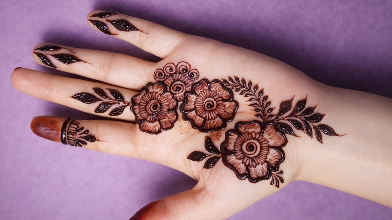 Simple mehndi design | Mehandi ka design | front hand mehndi designs| mehndi | flower mehndi design