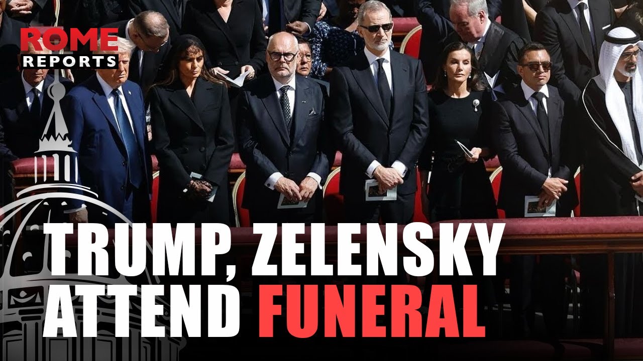 VIDEO ONLY: Trump and Zelensky arrive at the funeral