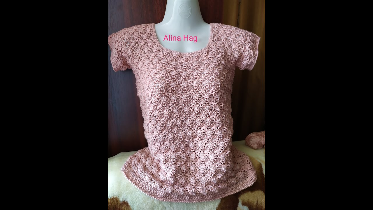bluza Caramela (pas cu pas)/ summer blouse/ crochet blouse en, fr subt.
