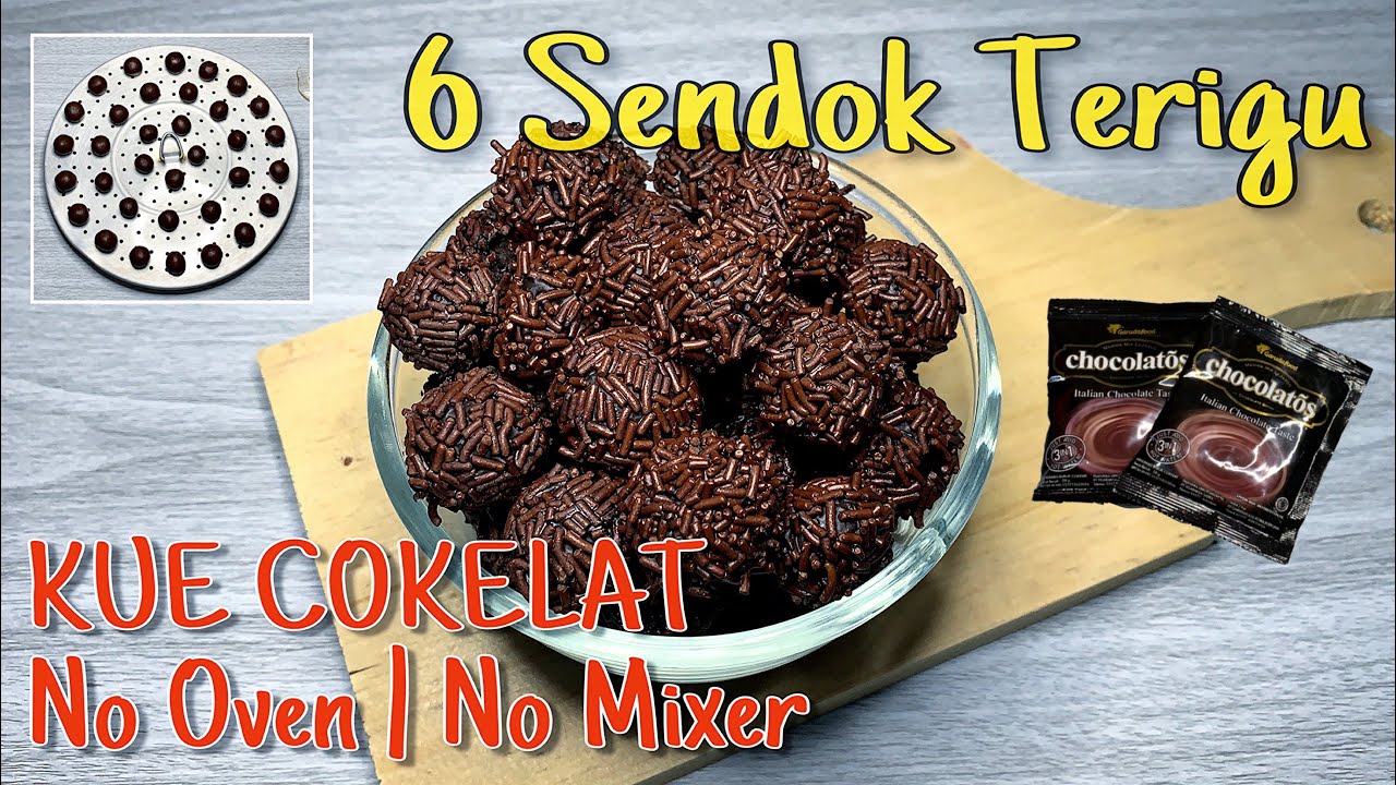 Kue Kering Cokelat | Tanpa Oven Tanpa Mixer | Takaran Sendok