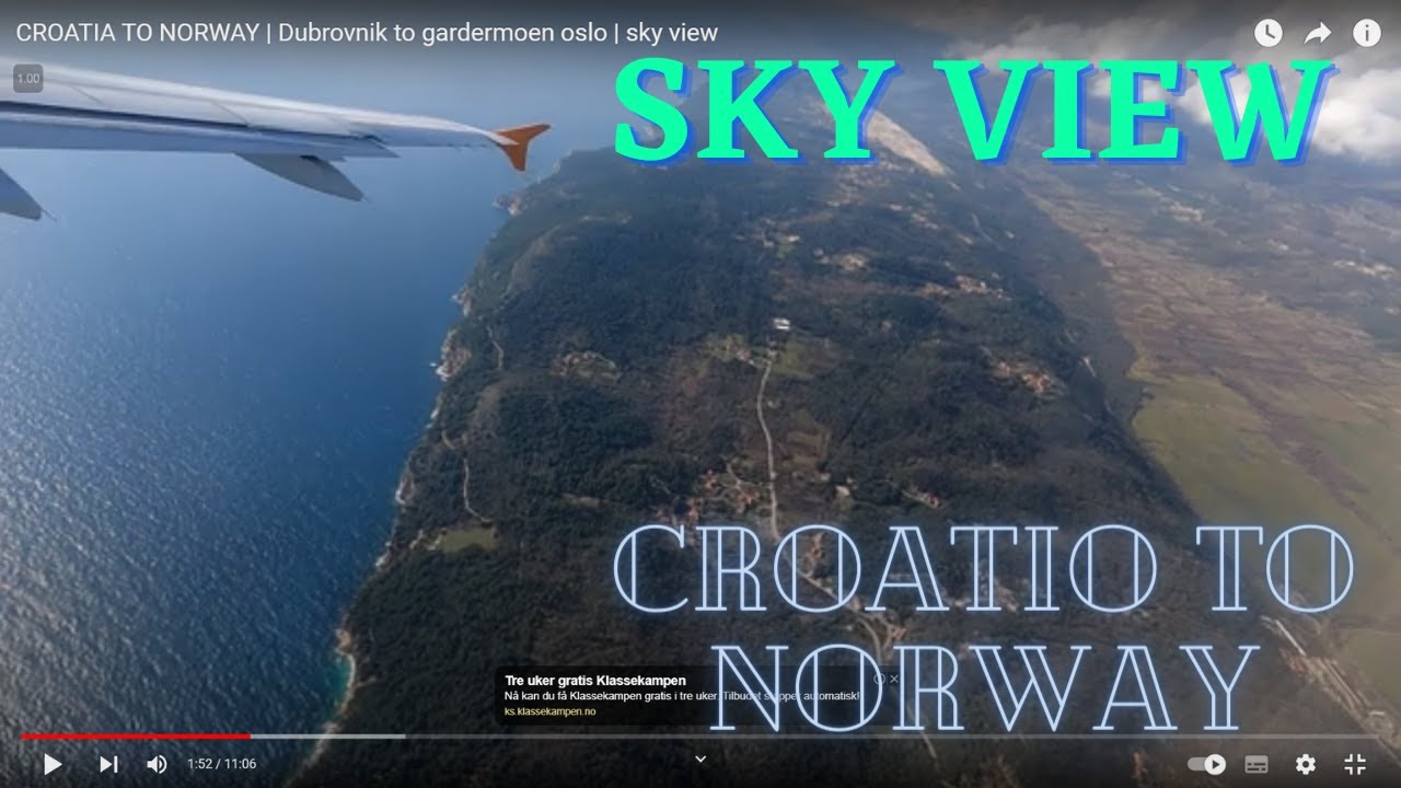 CROATIA TO NORWAY | Dubrovnik to gardermoen oslo | sky view