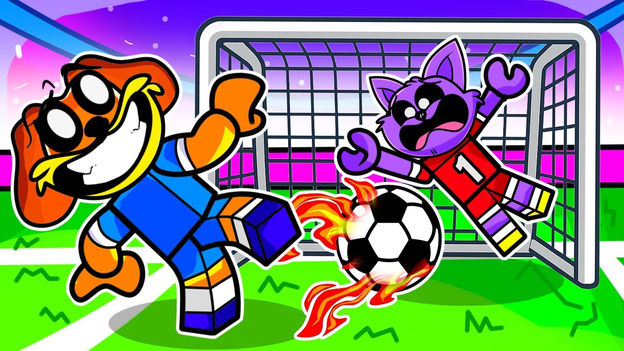 DogDay VS CatNap jogando FUTEBOL no Roblox!