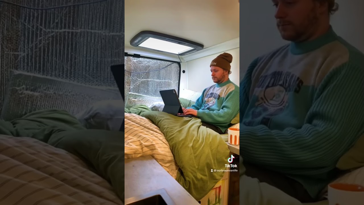 Perks of Vanlife. #vanlife #vanlifecanada #wintervanlife #workfromhome #workfromanywhere