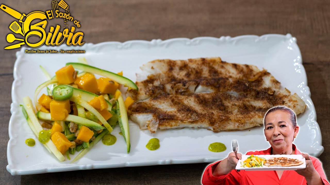 💪💪 BAJA DE PESO con este FILETE DE PESCADO y su ENSALADA Tropical  con ADEREZO 👌🌴