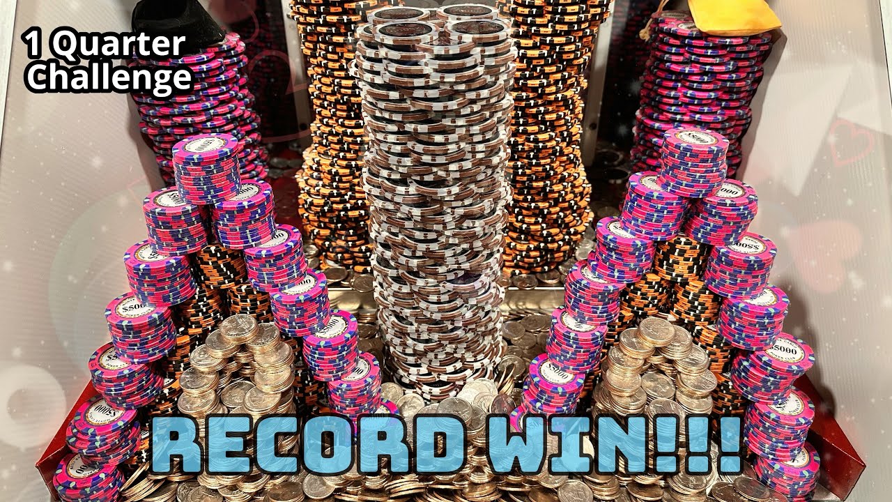 1 Quarter CHALLENGE,$1,000,000.00 BUY IN, HIGH LIMIT COIN PUSHER! (RECORD WIN)