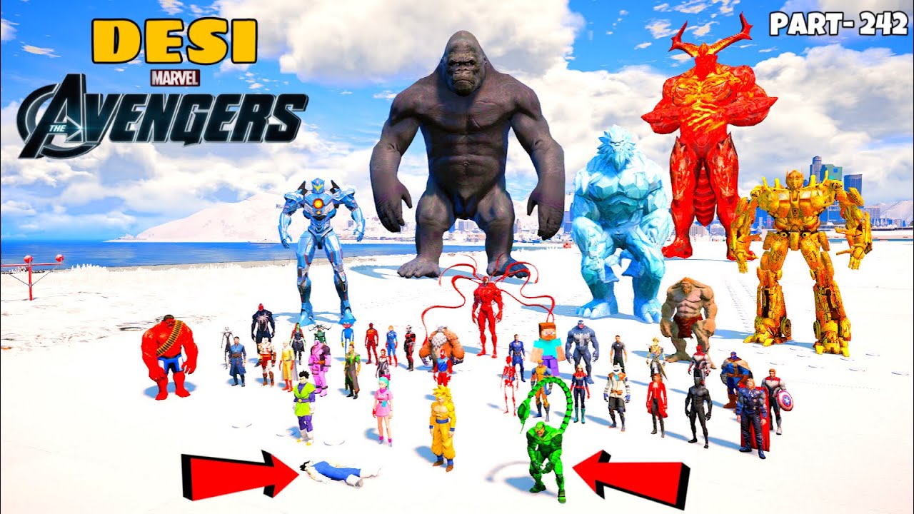 DESI Avengers CRYING Emotional Video with King Kong and Giant YETI in GTA 5 | GTA V #242