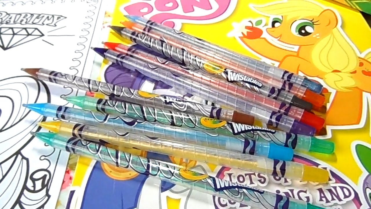 CRAYOLA TWISTABLES REVIEW WITH MY LITTLE PONY COLOURING PAGE