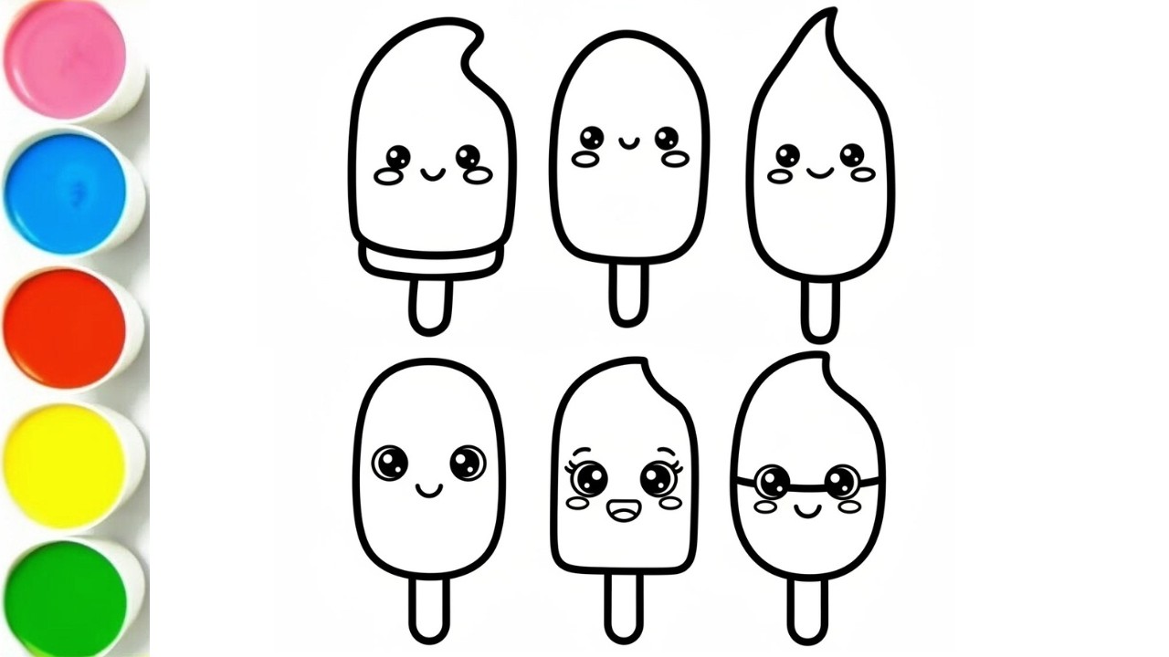 Learn Colors for Toddlers | Ice Cream Sticks Drawing and Coloring
