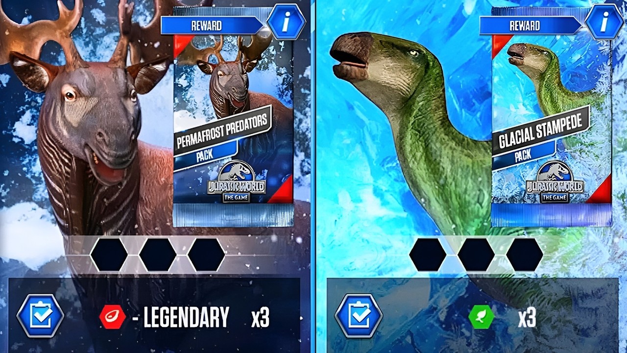 PERMAFROST PREDATORS AND GLACIAL STAMPEDE | JURASSIC WORLD THE GAME
