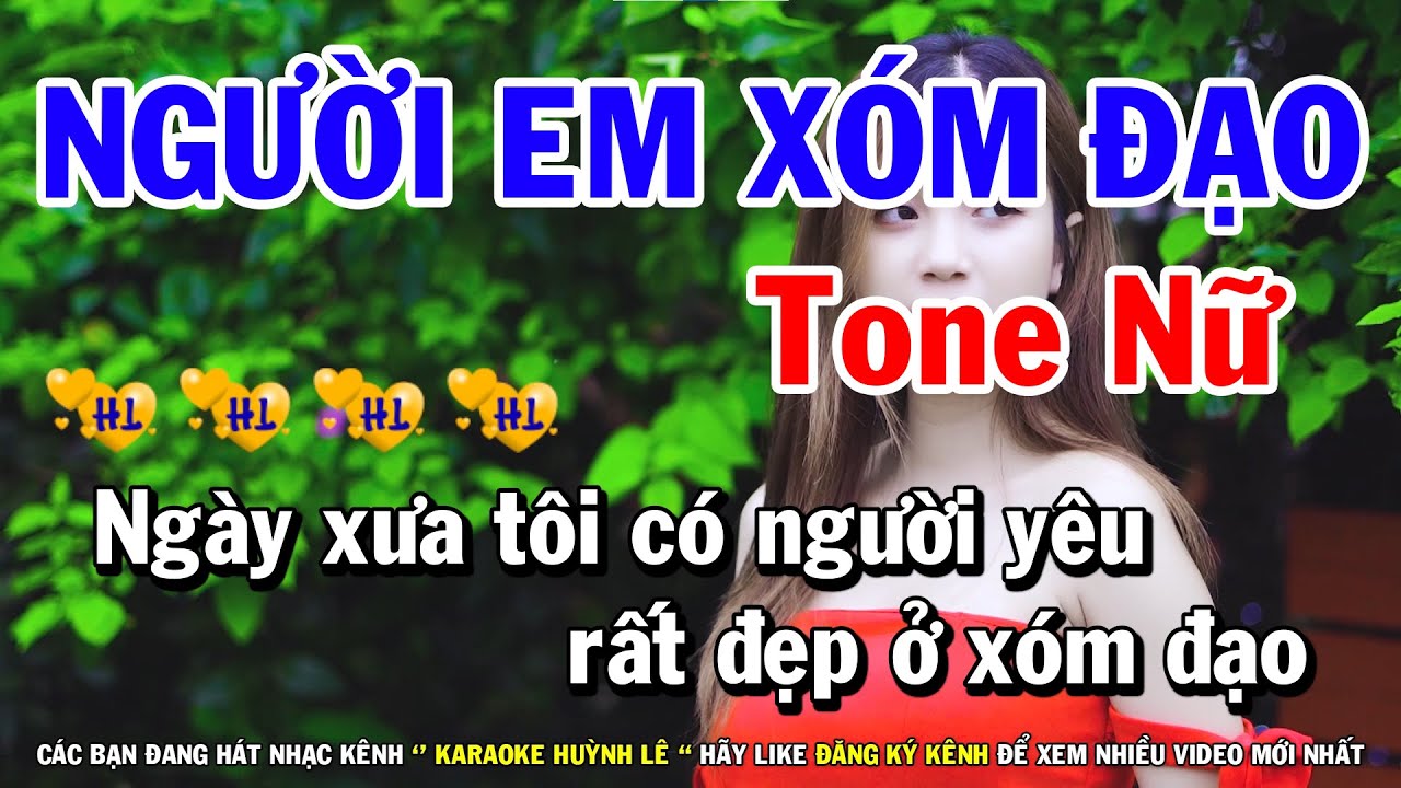 Karaoke Người Em Xóm Đạo -Tone Nữ Nhạc Sống (A#m) Mới | Huỳnh Lê