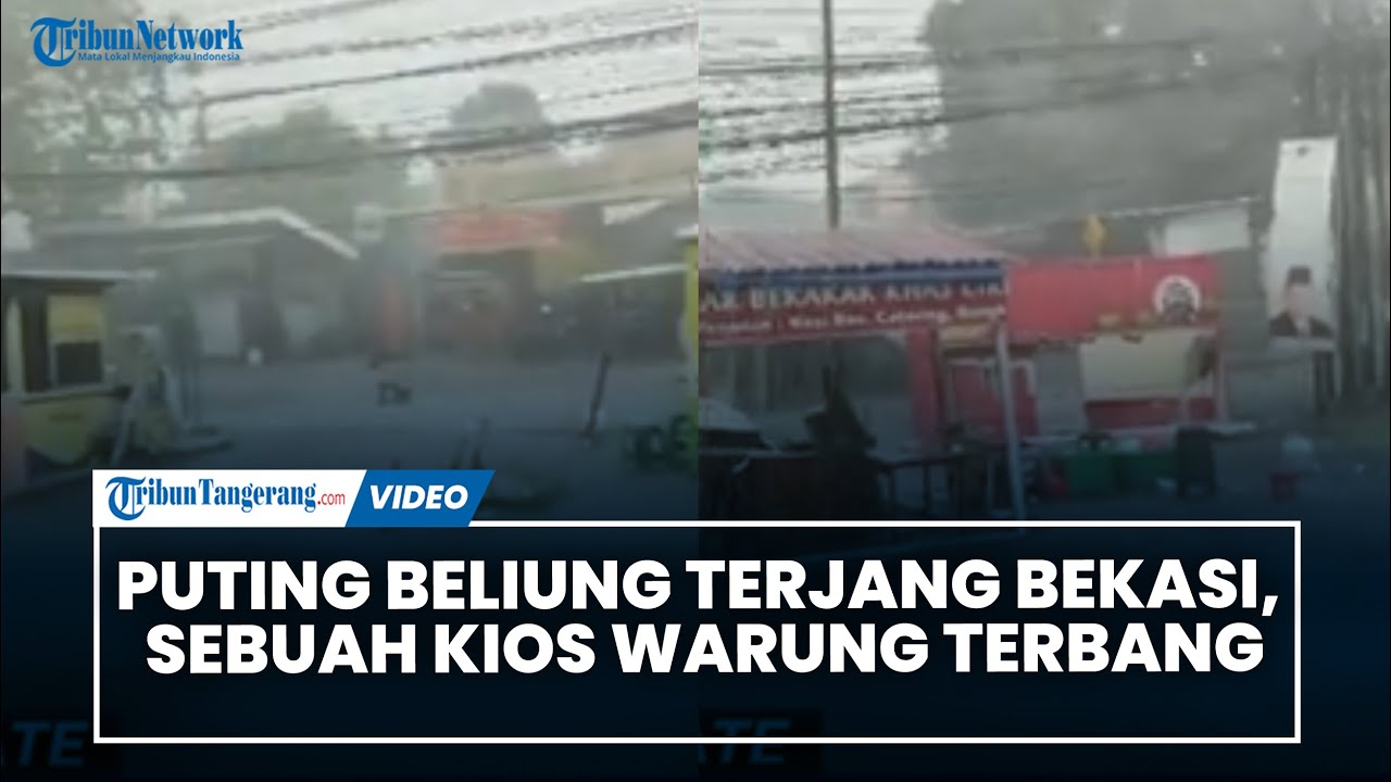 Puting Beliung Terjang Bekasi, Sebuah Kios Warung Terbang Terhempas