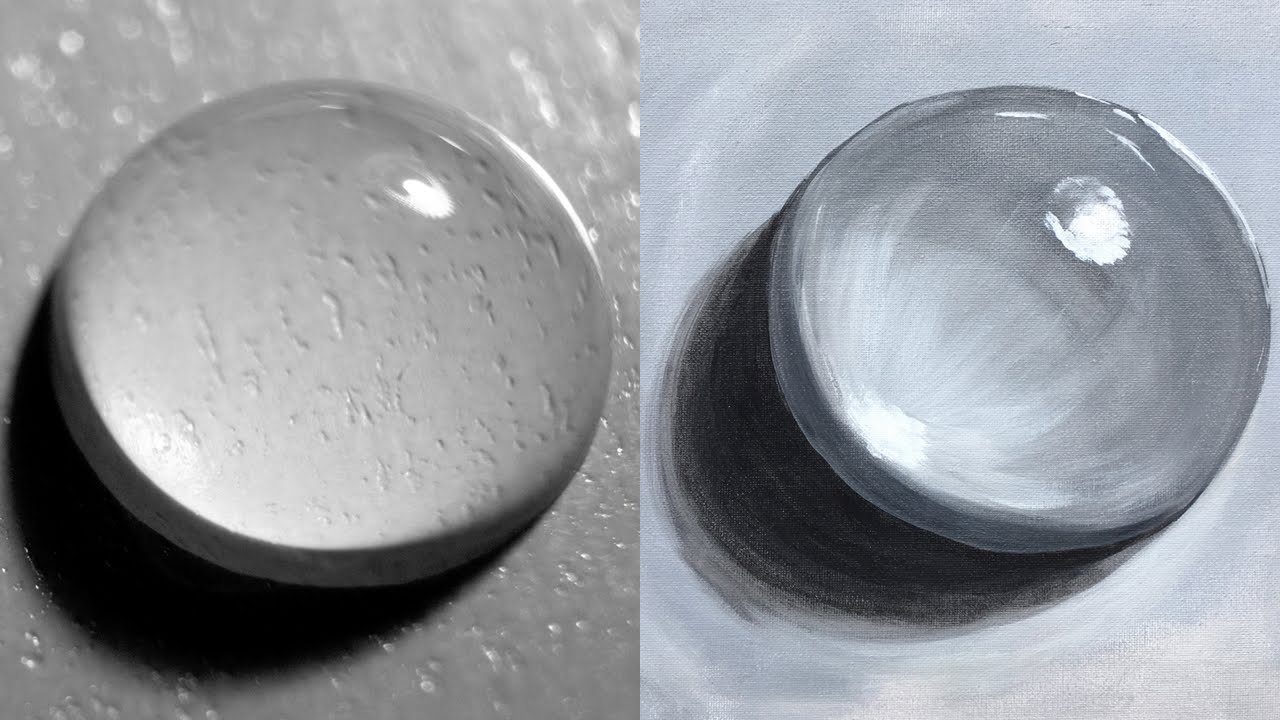 10 EASY steps for painting REALISTIC WATER DROP Acrylic BEGINNERS big art quest | TheArtSherpa