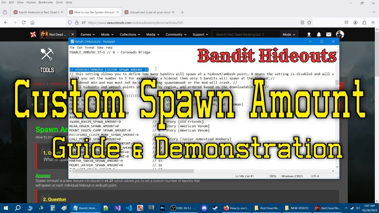 Set how many Bandits will Spawn at each Individual Hideout with the Spawn Amount setting