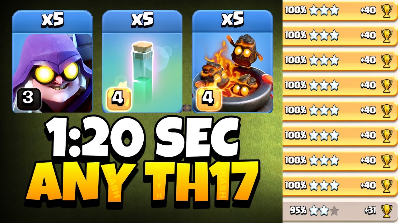 NEW META TH17 Ruin Witch Attack is INSANE | Best TH17 Attack Strategy | Clash of Clans 🔥