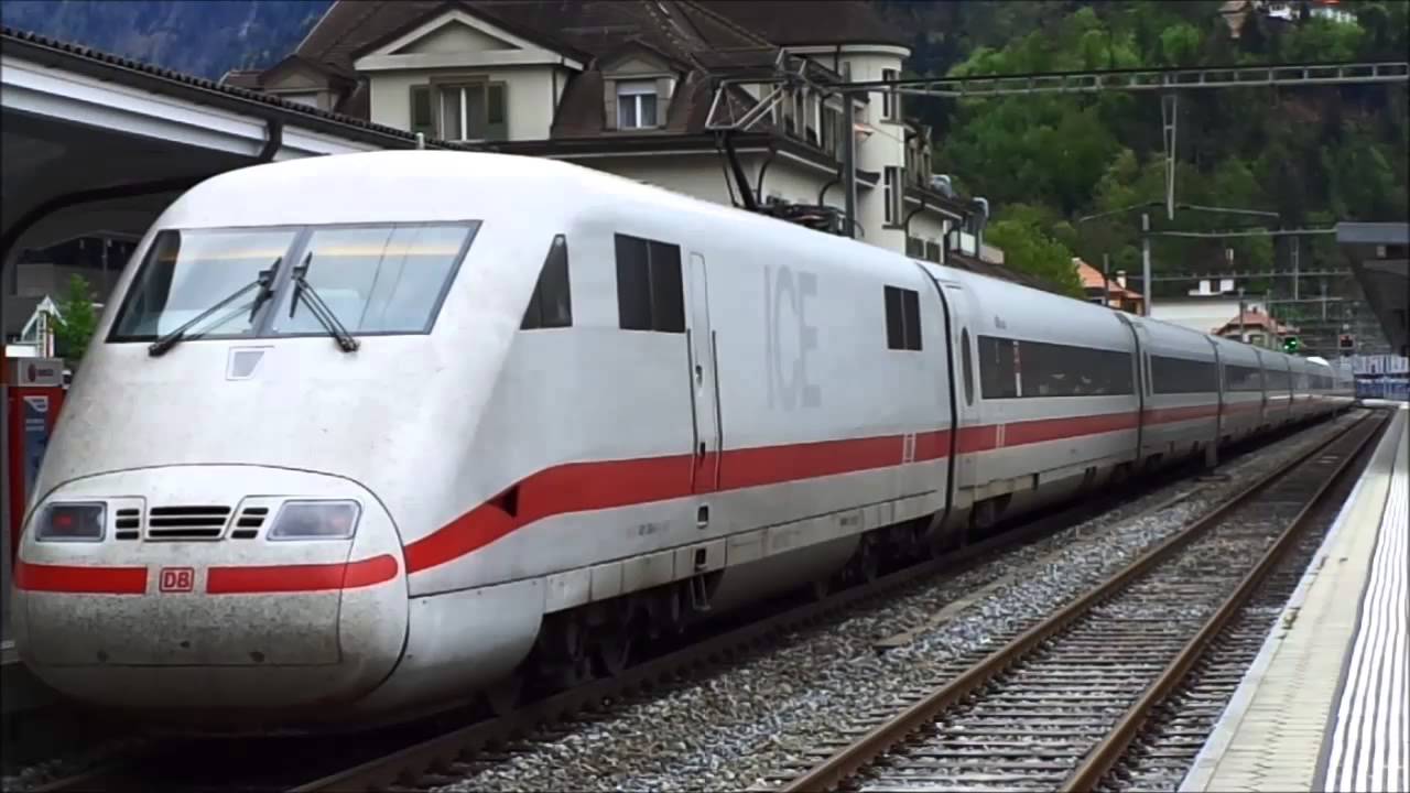 ICE 1-train stops at railroad station Interlaken West