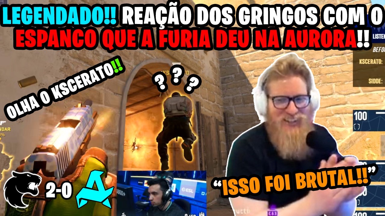LEGENDADO!! 🔥🔥 REA&Ccedil;&Atilde;O DOS GRINGOS COM A VIT&Oacute;RIA IMPLAC&Aacute;VEL DA FURIA CONTRA A AURORA!!