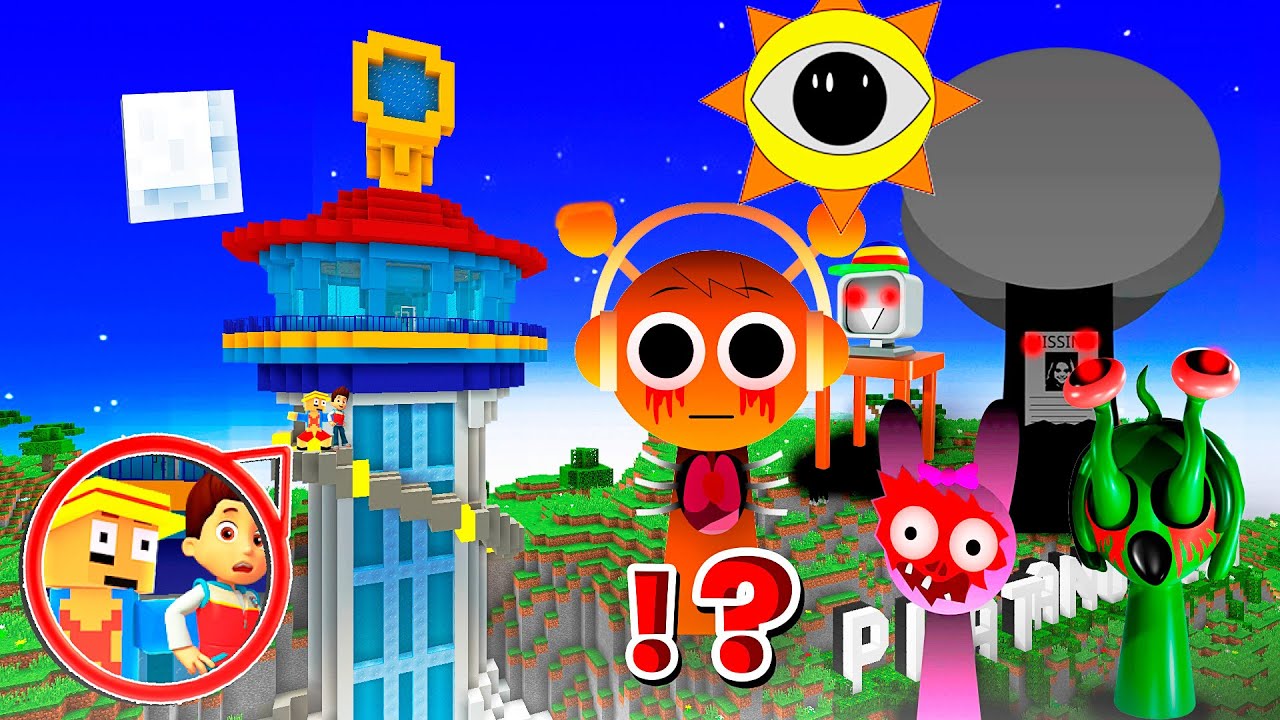 SPRUNKI HORROR GIGANTES DESTRUYEN LA CASA DE LA PAW PATROL EN MINECRAFT 😱