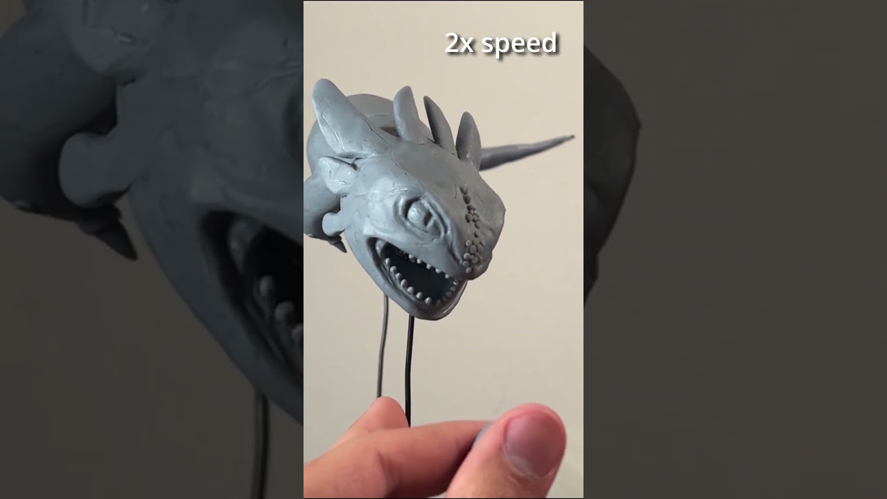 angry toothless sculpture grr #shorts