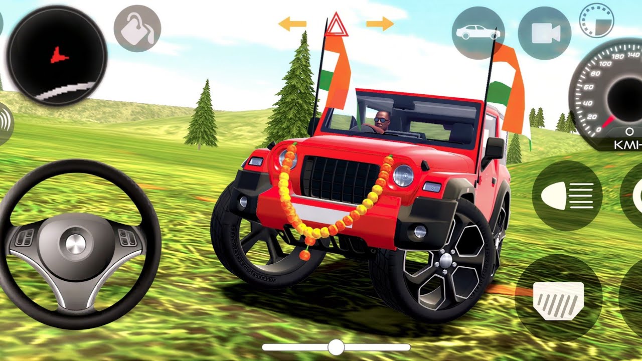 Mahindra Thar Gameplay 👿 | indian red thar (Gadi wala game) | Indian car simulator 3d