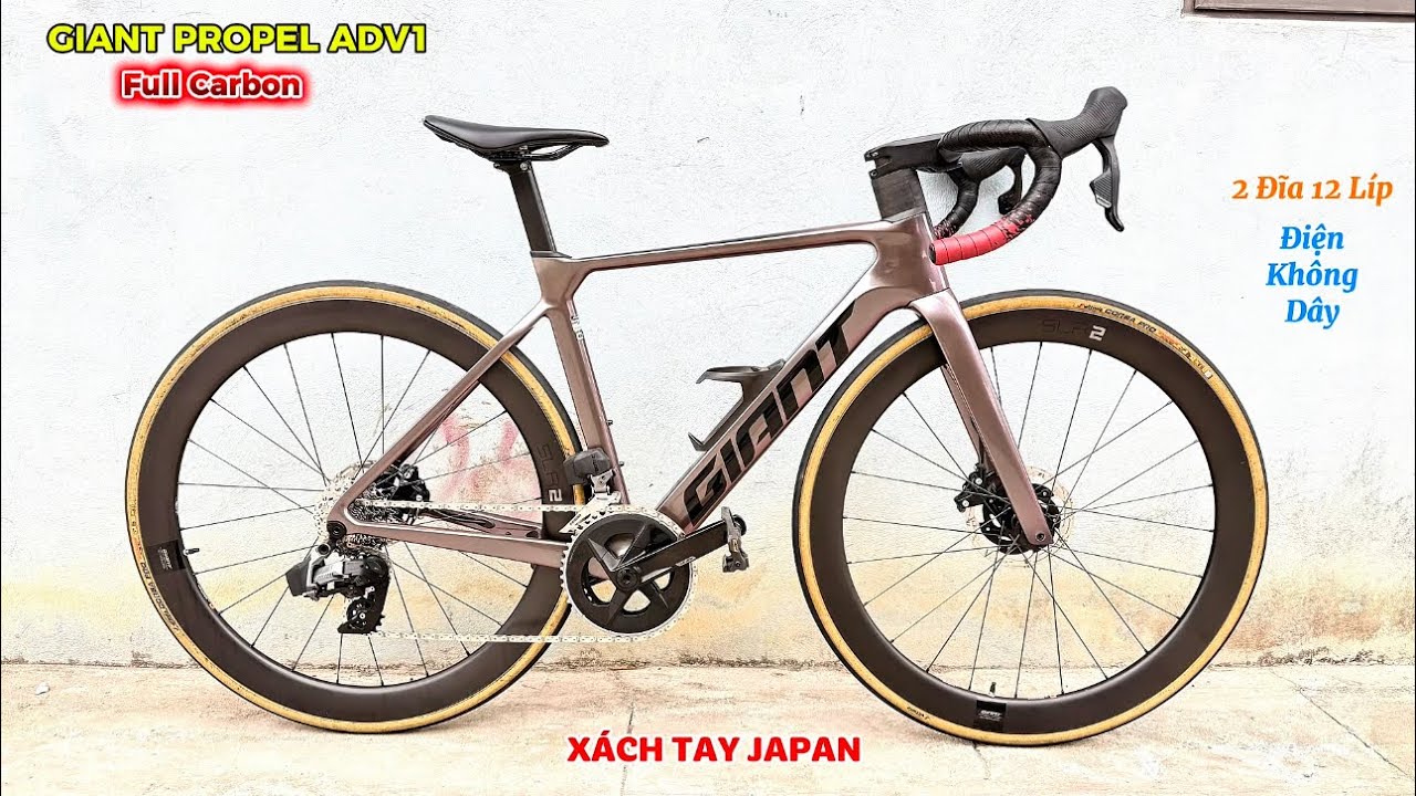 Xe Đạp Đua Carbon Giant Propel Adv1, Đấu Giá Nhật Bản Chính Hãng, Truyền Động Điện 2 Đĩa 12 Líp