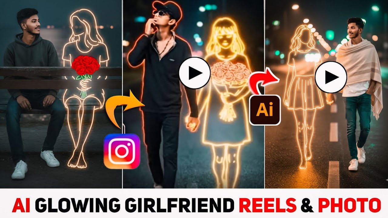 Instagram trending glow reels video editing | trending glowing girl ai video editing | TechGyandeep