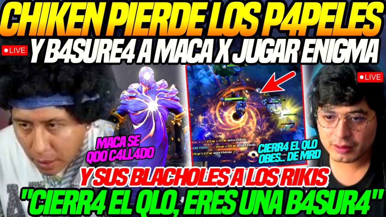 🔥Chiken AG4RRO a PVTE4D4S y lo B4SVRE4 a MACARIUS x JUGAR ENIGMA MID🔥METE 2 BLACKHOLE a los RIKIS