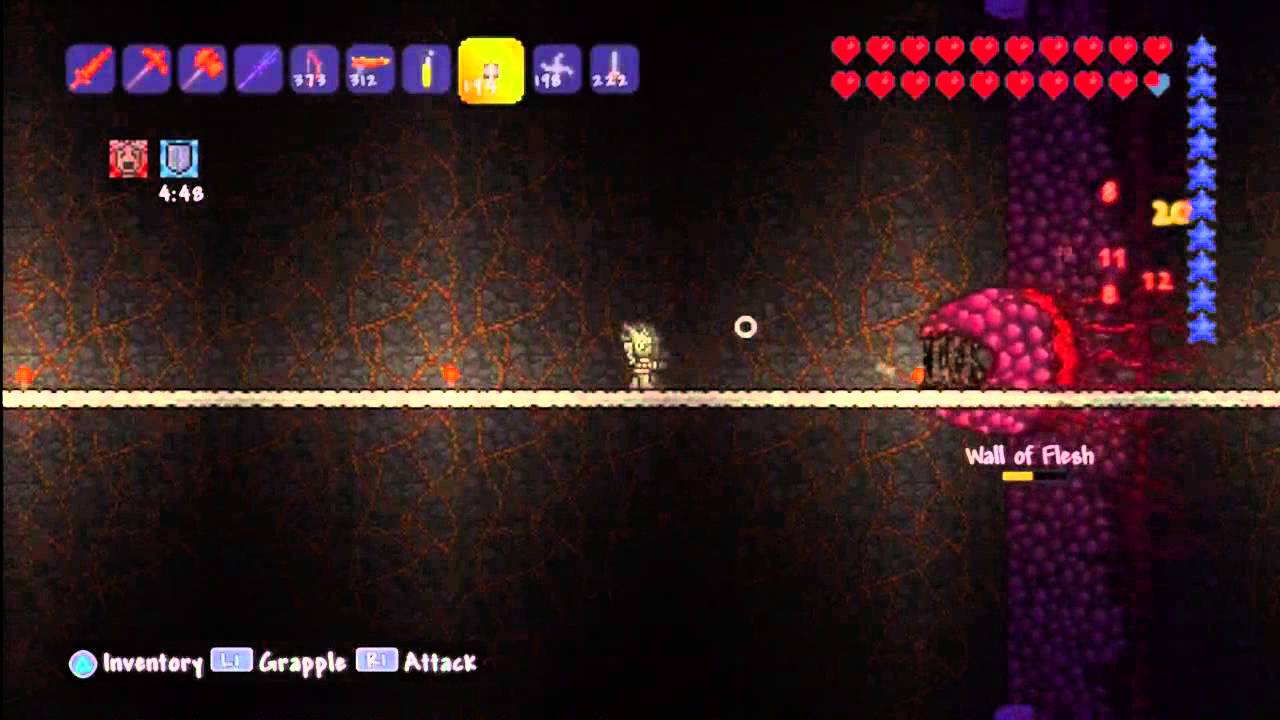 Terraria - Wall of Flesh Boss fight (Ps3)